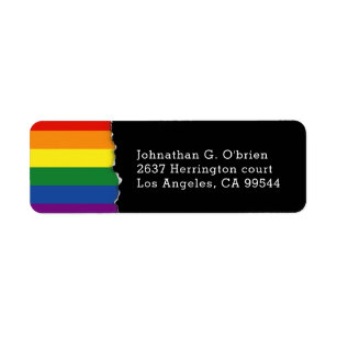 LGBTの虹の旗  Blkの差出人住所 ラベル