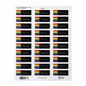 LGBTの虹の旗| Blkの差出人住所 ラベル (フルシート)
