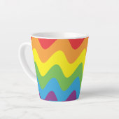 Lgbtの虹の波 カフェラテマグ (左アングル)