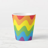 Lgbtの虹の波 カフェラテマグ (正面)