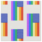 LGBTの虹の米国旗 ファブリック (クローズアップ)
