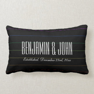 LGBTの虹の細い縦縞の名前をカスタムする記念日 ランバークッション