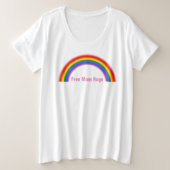 LGBTの虹LGBTQゲイプライドの自由なお母さんの抱擁 プラスサイズTシャツ (デザイン正面)