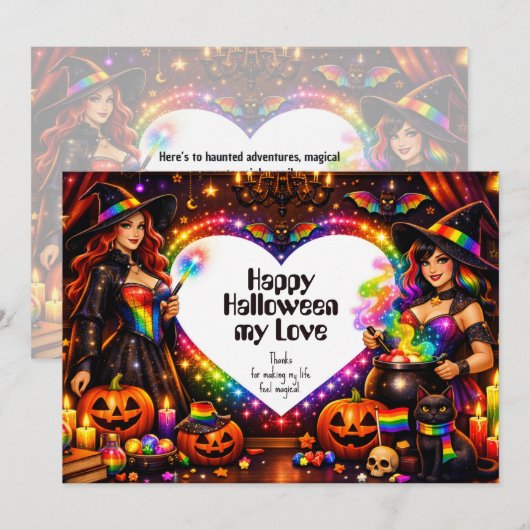 🌈 LGBTの魔法の瞬間と虹の魔法のカード 招待状 (正面/裏面)
