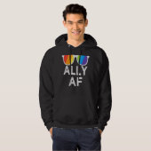 LgbtのAlly Af Rainbow Flag For Lgbtプライド月サポート パーカ (正面フル)