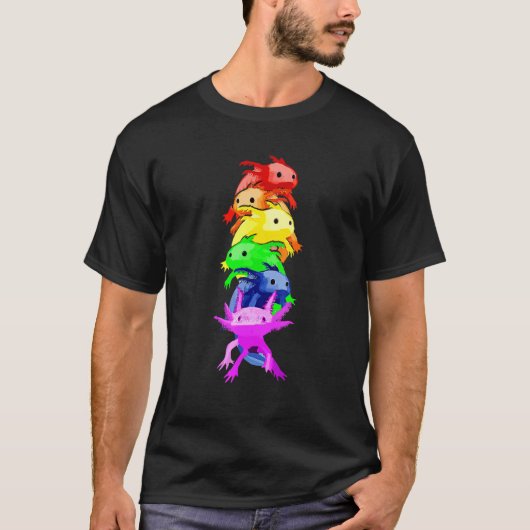 LgbtのAxolotlスタック Tシャツ (正面)