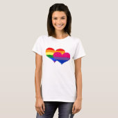 LGBTのBiのプライドのパステルのハート Tシャツ (正面フル)