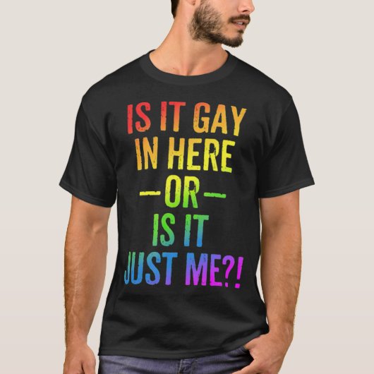 LGBTはここのゲイか私だけのおもしろいゲイ Tシャツ (正面)