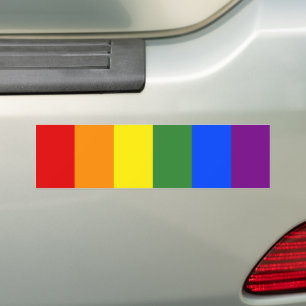 LGBTはっきりしたプライドレインボーストライプ バンパーステッカー