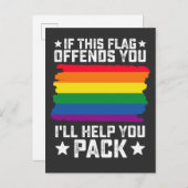 LGBTもしプライドこの旗はあなたに怒ら救済せる インビテーションポストカード (正面/裏面)