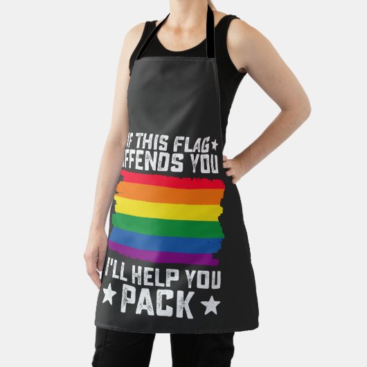LGBTもしプライドこの旗はあなたに怒ら救済せる エプロン (インサイチュ)