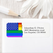 LGBTをテーマにしたアメリカ国旗 |差出人住所 ラベル (インサイチュ)