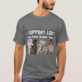 LGBTを応援 レインプラスガンズバンドショット 冗談Tシャツ Tシャツ