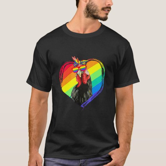LGBTを愛するニワトリ Tシャツ (正面)