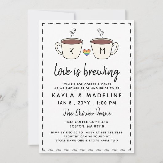 LGBTを魅力的醸造するコーヒーカップ 招待状 (正面)