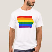 LGBTアイオワ州旗の地図Tシャツ Tシャツ (正面)