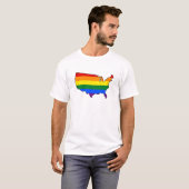 LGBTアメリカプライドの地図Tシャツ Tシャツ (正面フル)