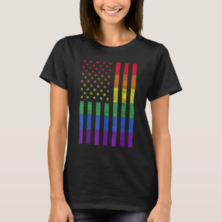 LGBTアメリカ国旗プライドレインボーゲイレズビアンビター Tシャツ