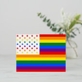 LGBTアメリカ国旗 箔シーズンポストカード (立ち正面)