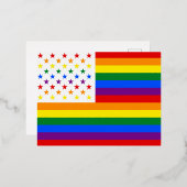 LGBTアメリカ国旗 箔シーズンポストカード (正面/裏面)