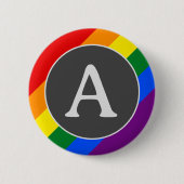 LGBTイニシャルレインボープライド国旗のボタン 缶バッジ (正面)