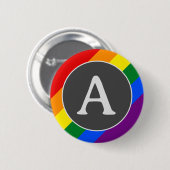 LGBTイニシャルレインボープライド国旗のボタン 缶バッジ (正面&裏面)