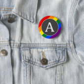 LGBTイニシャルレインボープライド国旗のボタン 缶バッジ (インサイチュ)