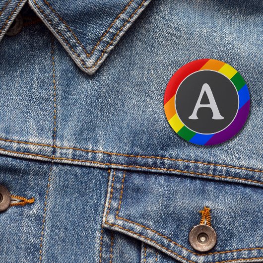 LGBTイニシャルレインボープライド国旗のボタン 缶バッジ