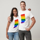 LGBTインディアナ州旗の地図Tシャツ Tシャツ (ユニセックス)