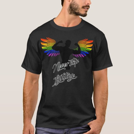 LGBTエンジェルストップはゲイプライドウィングと戦わない(2) Tシャツ (正面)