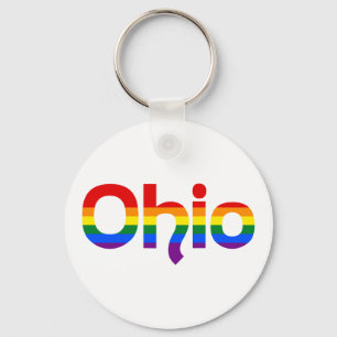 LGBTオハイオ州の虹の文字Keychain キーホルダー