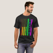 Lgbtオールハイルゲイプライド国旗サタン Tシャツ (正面フル)