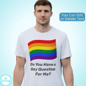 LGBTカスタム文字レインボー国旗ゲイプライドおもしろい国旗 Tシャツ