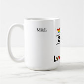 LGBTカスタム日付＆名前マグカップ マルバツゲーム Love Wins コーヒーマグカップ (左)