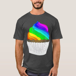 LGBTカップケーキレインボーカラーアイシングLGBTQ Tシャツ