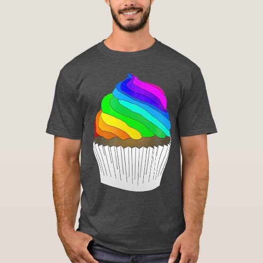 LGBTカップケーキレインボーカラーアイシングLGBTQ Tシャツ (正面)