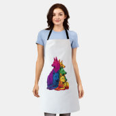 LGBTカラフルプライドドイツの羊飼い犬の杭 エプロン (着用した状態)