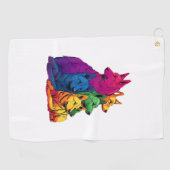 LGBTカラフルプライドドイツの羊飼い犬の杭 ゴルフタオル (横)