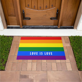 LGBTカラフルレインボーゲイプライドフラグカスタム文字 ドアマット