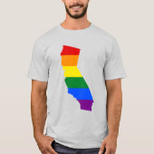 LGBTカリフォルニア、米国の州旗の地図タンクトップ Tシャツ (正面)