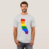 LGBTカリフォルニア、米国の州旗の地図タンクトップ Tシャツ (正面フル)