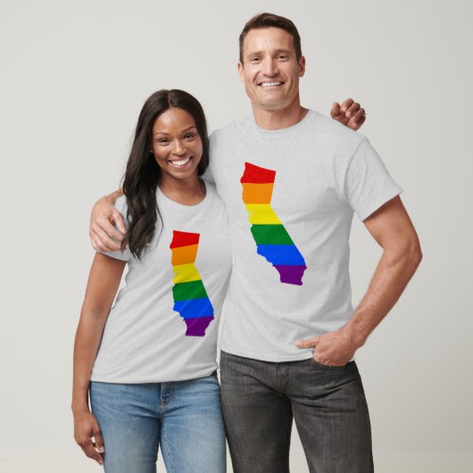 LGBTカリフォルニア、米国の州旗の地図タンクトップ Tシャツ (ユニセックス)