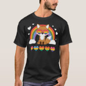 LGBTキツネゲイプライドレインボー Tシャツ (正面)