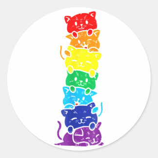 LGBTキャットおもしろい・レインボー・ゲイプライド・ギフトfor Ca ラウンドシール