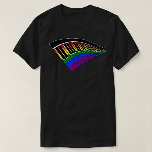 LGBTギフトゲイレズビアンプライド音楽愛好家ピアノケ Tシャツ (デザイン正面)
