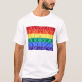 LGBTクラシックフェイクシルクレインボー国旗ゲイプライド国旗 Tシャツ (正面)