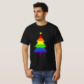 LGBTクリスマスツリーゲイプライド Tシャツ (正面フル)