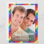 LGBTクリスマスレインボーフラッグゲイプライドカスタム写真 シーズンカード (正面)