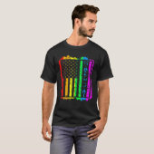 LGBTグランジオールハイルゲイプライド国旗サタン Tシャツ (正面フル)