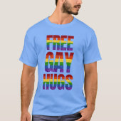 LGBTグリッタープライドフラッグフリーゲイハグ Tシャツ (正面)